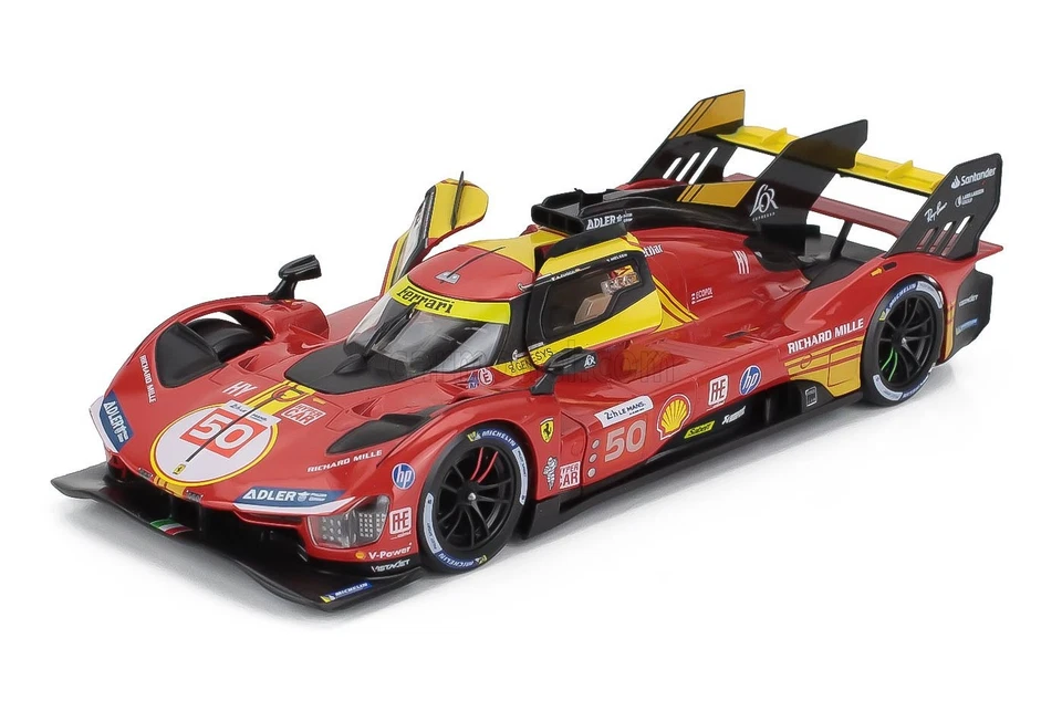 MODELLINO AUTO STATICO BURAGO FERRARI 499P WINNER LE MANS 2024 FUOCO SCALA 1/24 - Immagine 4 di 4
