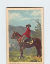 Postcard Royal Canadian Mounted Police in the Rockies Canada