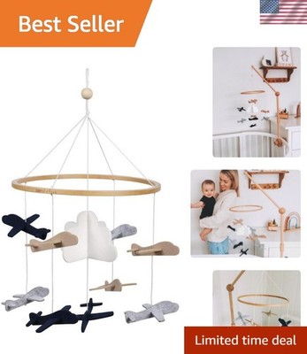 Sustainable Felt Airplanes in Clouds Mobile - Perfect for Cribs or Bassinets