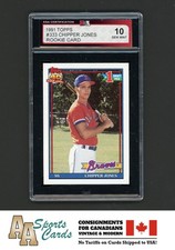 1991 TOPPS BASEBALL #333 CHIPPER JONES RC KSA 10 (GEM MINT) Recently Graded