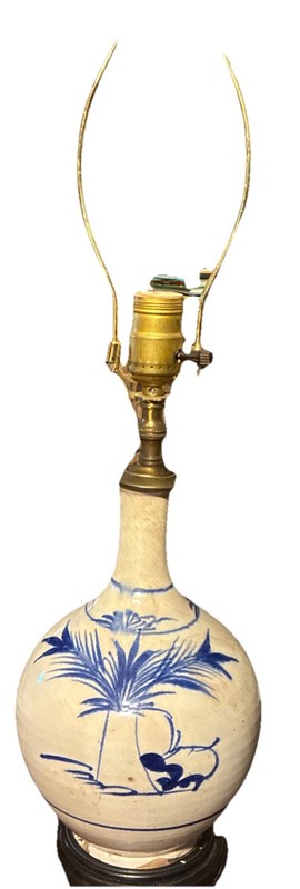 Vintage Japanese porcelain bottle lamp,