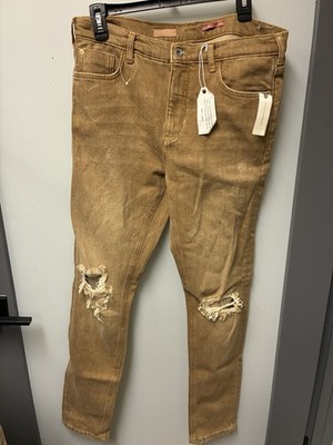 NWT Pilcro By Anthropologie Beige Distressed Ladies Jeans Size 29 Tall
