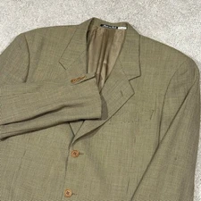 VTG Giorgio Armani Le Collezioni Brown Plaid Virgin Wool Blazer 42 Made in Italy