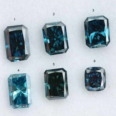 Diamant en vrac de diamant cultivé en laboratoire bleu sarcelle taillé avec c... - Photo 1/4