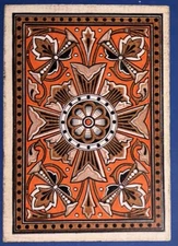 SQ90 Swap Playing Cards 1 Antique Square Corners Flowers Patterns C1800’s