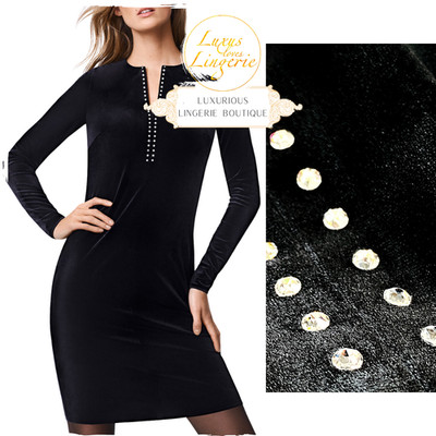HENRIETTA DRESS Wolford 34 black crystal Glänzendes Samit mit Swarovski-Elements