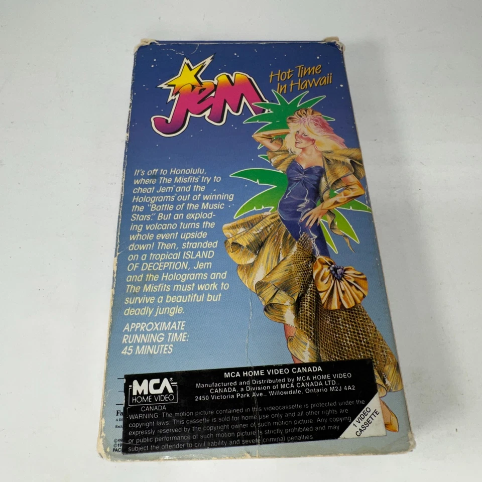 Jem and the Holograms Jam Hot Time in Hawaii VHS F.H.E. Hasbro 1987 Animated OOP - Image 3 of 4