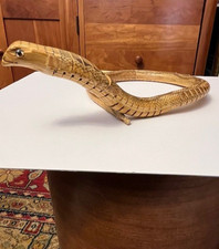 Wooden Snake Toy Cobra Reticulated Jointed Hand Carved Folk Art Wiggles 24"