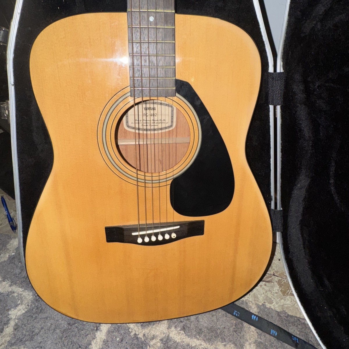 Folk Acoustic Guitar Yamaha FG-401 Natural Dreadnought 1990s Good