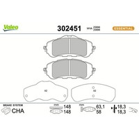 Valeo 302451 Bremsbelagsatz FüR Peugeot Citroen Opel 308 Partner Berlingo Combo
