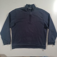 Brooks Brothers 100 Cotton 1/4 Zip Pull Over Men  s 2XL Navy Blue READ