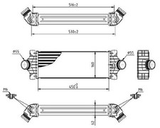 MTR Ladeluftkühler 13054812 für FORD TRANSIT V363 FED FFD Bus FAD FBD FCD FDD F3