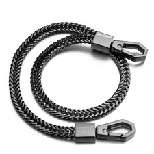 STAINLESS STEEL BIKER KEYCHAIN 15  Black Snake Link Chain Wallet Punk Trucker