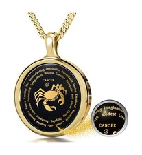 Cancer Necklace Zodiac Pendant for Birthdays 22nd June to 22nd July with Star...
