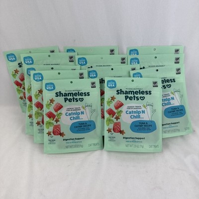 Shameless Pets Catnip n Chill Crunchy Cat Treats Tuna Case of 12 Bags
