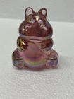 fenton glass hippo pink iridescent Htf