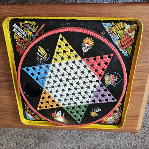 Vintage Metal Chinese Checkers  Woodhaven Metal