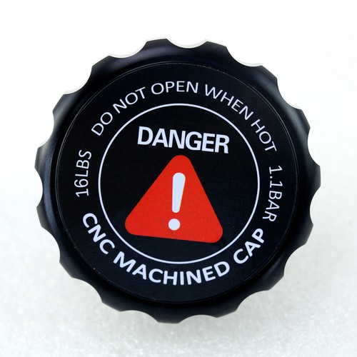 ALLOYWORKS 1.1 Bar Black CNC Machined Screw On Billet Radiator Cap - Picture 1 of 8