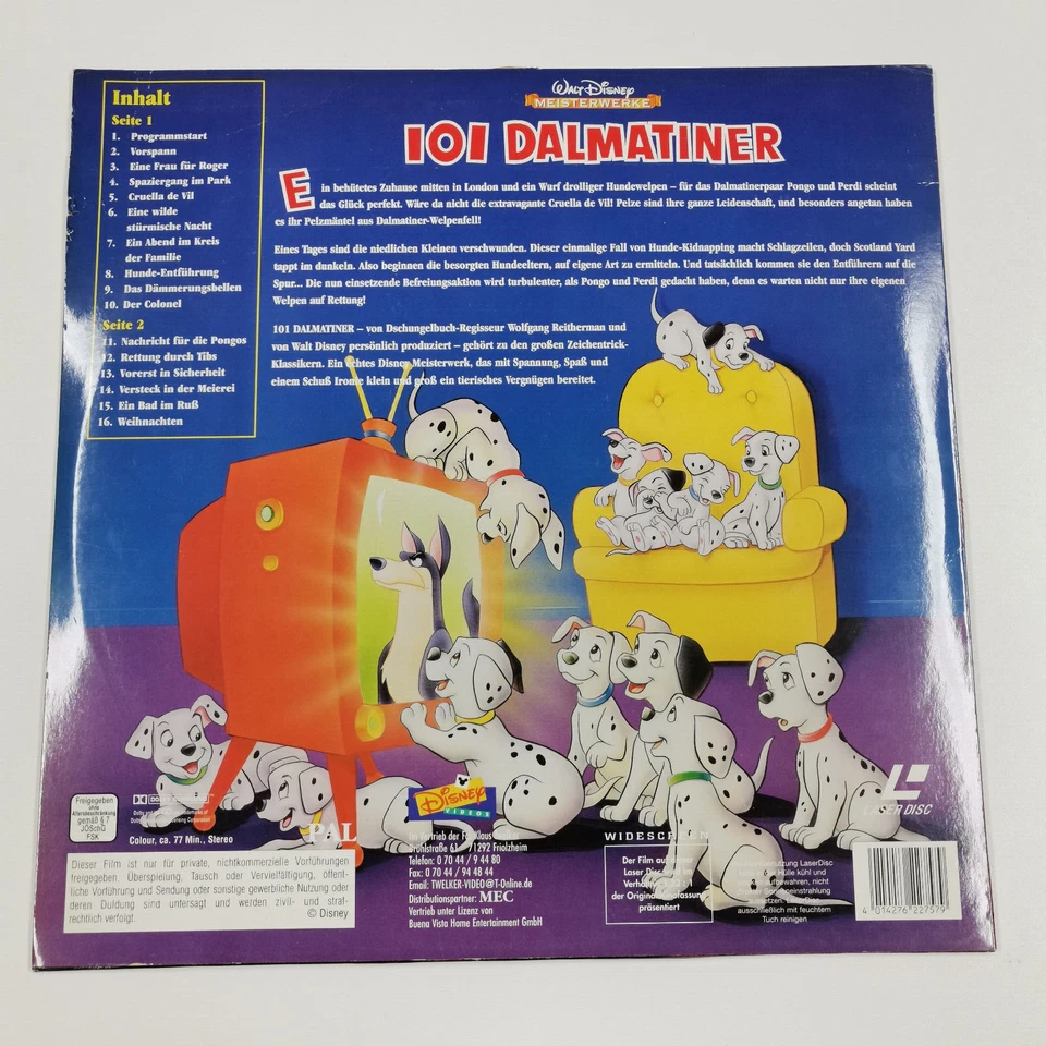 Laser Disk Disc - LD 101 Dalmatiener - Tierischer Spaß mit Pongo und Perdi - Bild 2 von 4
