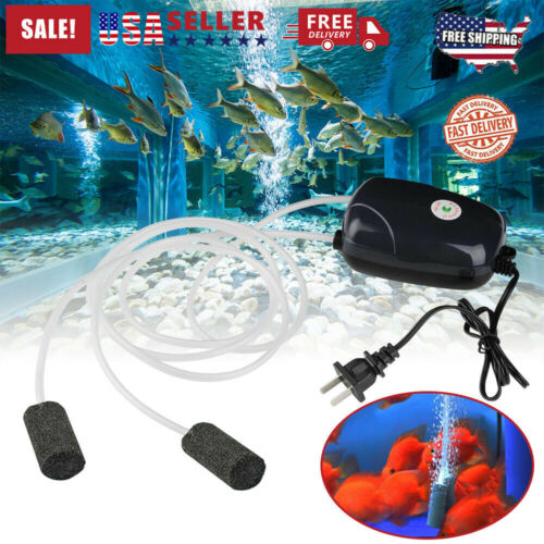 Silent Air Pump Large Aquarium Fish Tank Pump Hydroponic Oxygen 2 Outlet 5W Pump - Picture 2 of 11