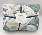 Pottery Barn Kids Emily & Meritt Triangle Patchwork Quilt White Twin #8124