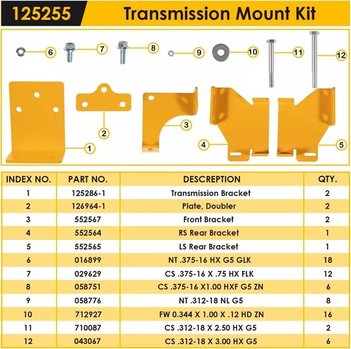 125255 Hydro Transmission Brackets Kit For Zero Turn Mower Hustler Raptor SD SDX - Foto 8 di 10