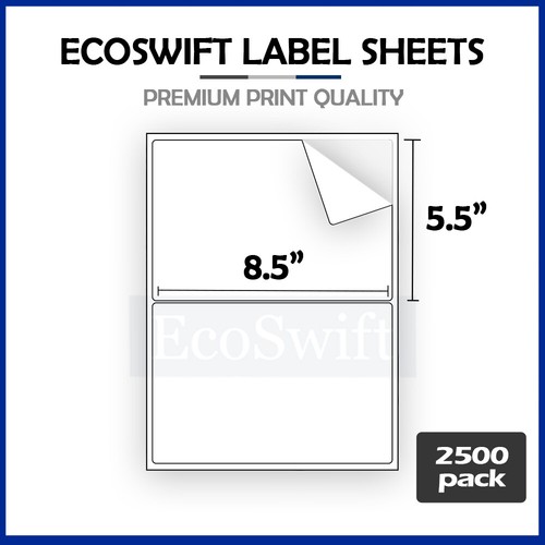 (5000) 8,5 x5,5 XL EcoSwift Versand halber Bogen selbstklebende eBay PayPal Etiketten - Bild 1 von 6