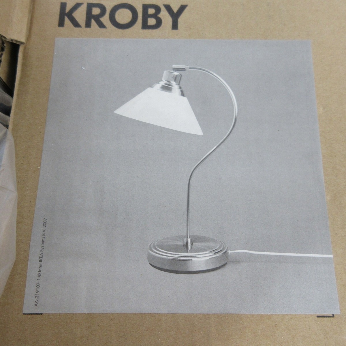 IKEA Kroby Table Desk Lamp White Glass Modern Brushed Light Modern