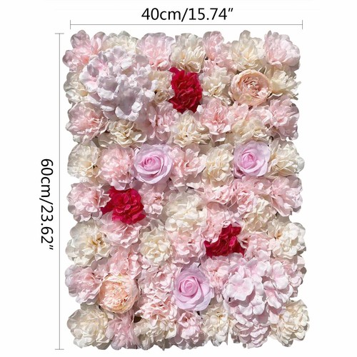 Paquete de 20 paneles de pared de flores de seda artificiales decoración de bodas fotografía fiesta lugar - Imagen 3 de 11