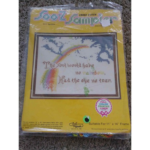 Vintage Soo-Z Sampler Cross Stitch S117 Rainbow New Old Stock (A) - Picture 2 of 5