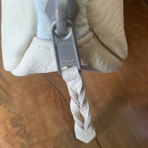 Leder Luxus Kosmetiktasche Kiesel Qualität weiches Reißverschluss Top Made in CT, US Stein - Bild 23 von 24