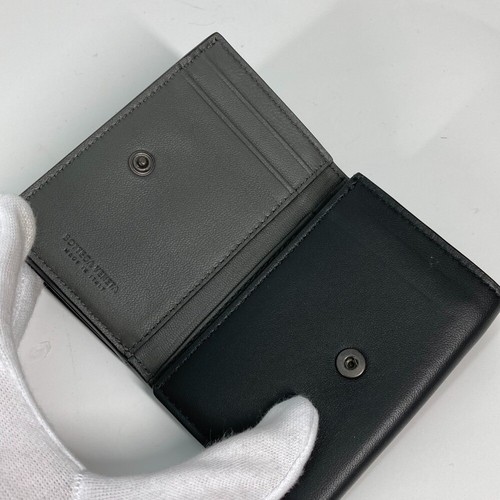 BOTTEGA VENETA 515385 Intrecciato Compact wallet Trifold wallet Leather Black - Picture 10 of 14
