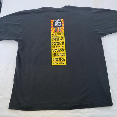 vtg 90s Z100 ACOUSTIC XMAS NEW YORK T-Shirt L/XL weezer hole