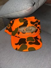 Vintage NEW Ford Snapback Hat Soo Motors Made In Usa Camo/Orange
