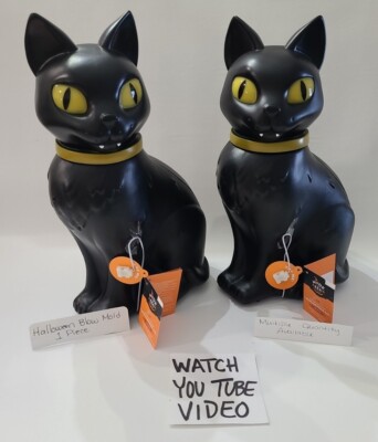 Halloween Mischievous Black Cat Blow Mold 15'' Motion Activated Hyde & Eek 1pc  