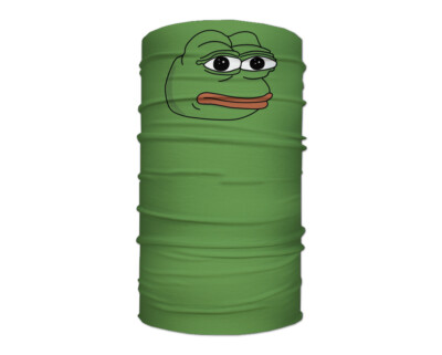 Washable Fabric Face Cover Neck Gaiter Pepe the Frog Meme Design