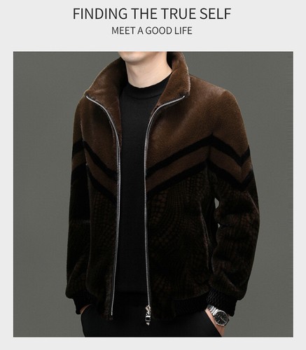 Winter Gold Mink Hooded Jacket Men Plus Velvet Warm Business Thickened Fur Coat - Picture 8 of 21