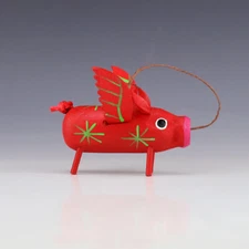 NATIVE AMERICAN NAVAJO FOLK ART FLYING PIG ORNAMENT BY CHANDLER BEGAYE