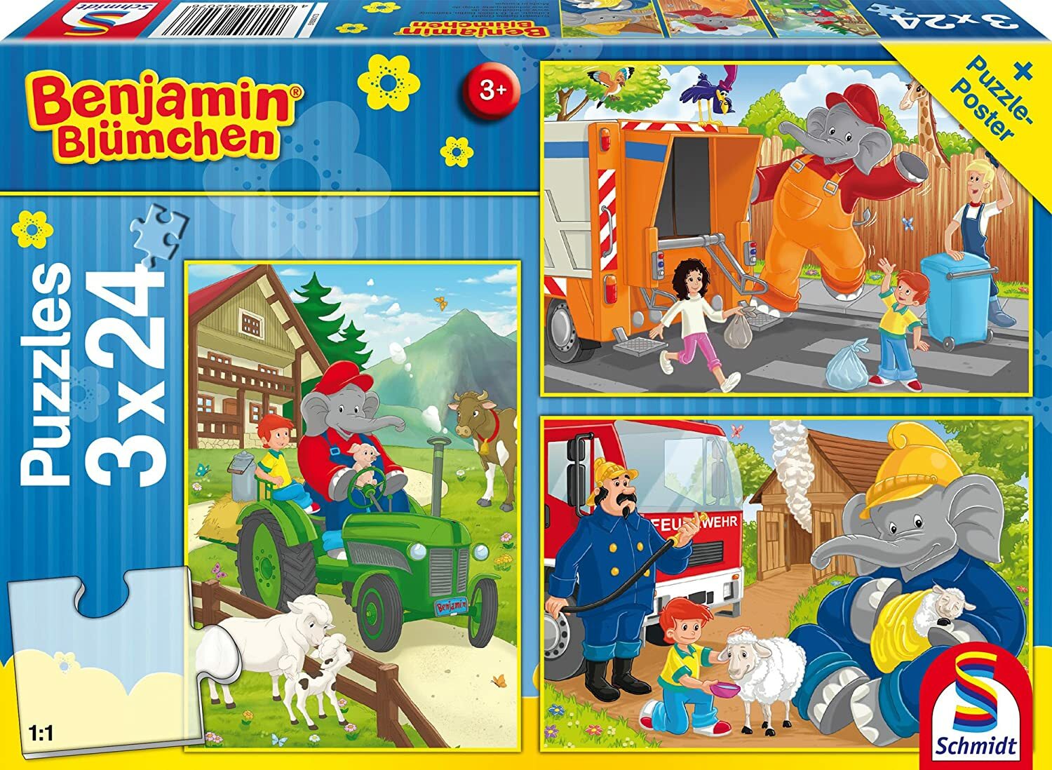 Пазл Schmidt Spiele 56207 Benjamin Blmchen Kinder 3 x 24 Teile ab 3 цвета 3690₽