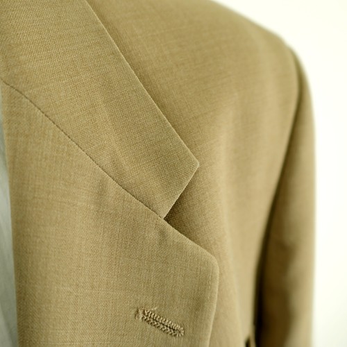 Jack Nicklaus Tournament Tan Basket Weave Wool Tan 2 Gold Button Blazer 44L - Picture 2 of 13