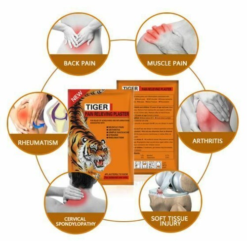 Tiger Pain Balm Plaster Patches 12 Pk - 48 Muscle patches 7x10cm FAST POST Red - Picture 4 of 12