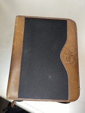 Vintage FRANKLIN QUEST Zip Binder Vintage Made in USA Brown Leather Distressed