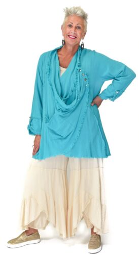 WATERSISTER Cotton Gauze KANTE Artsy Jacket Top 1(S/M) 2(L/XL) 3(1X)oh my COLORS - Picture 2 of 24