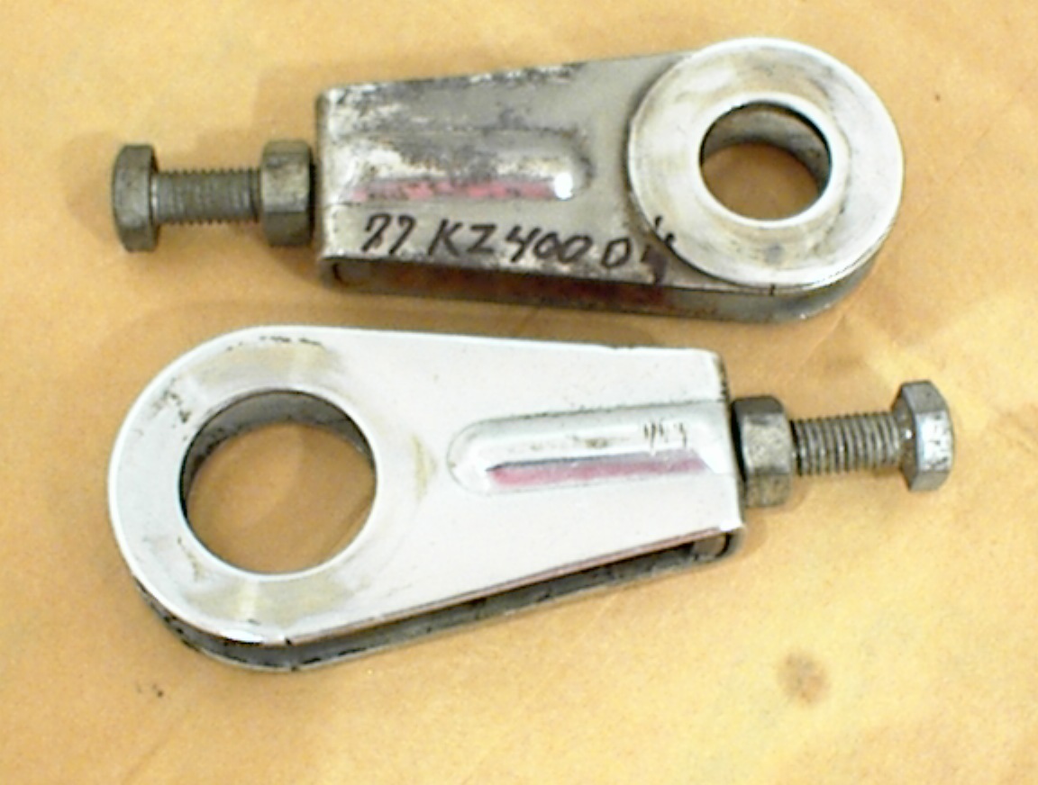 1977 KAWASAKI KZ400 D4 CHAIN REAR AXLE ADJUSTERS TENSIONER ADJUSTMENT eBay