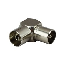 Right Angled TV Aerial Male Connector - 90 Degree RF Coaxial Plug Adapter