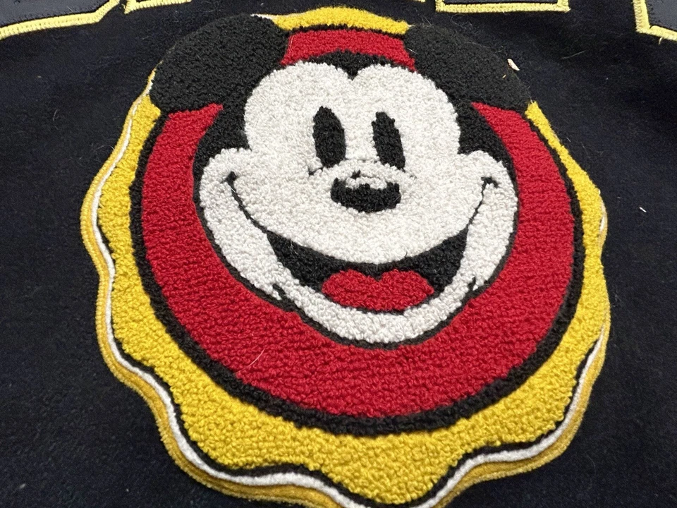 Chaqueta Universitaria Mickey Inc De Colección Años 90 Universidad Disney Lana Y Cuero Para Hombre L Foto 4 de 4