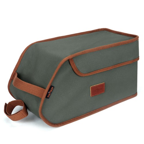TOURBON Green Canvas Bicycle Cooler Bag Camping Bike Rear Rack Lunch Case - Picture 5 of 21