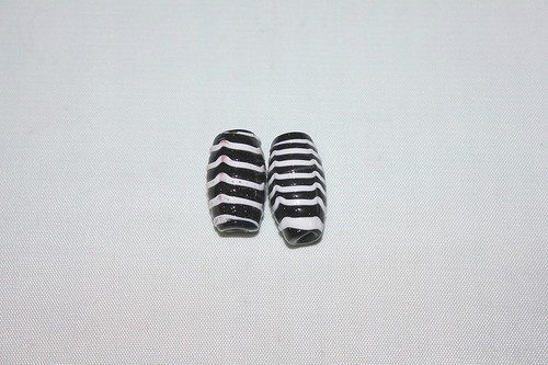 Cuentas de vidrio hechas a mano-*BLANCO Y NEGRO* Colección -*24 y 48 cuentas/paquete * - Imagen 5 de 14
