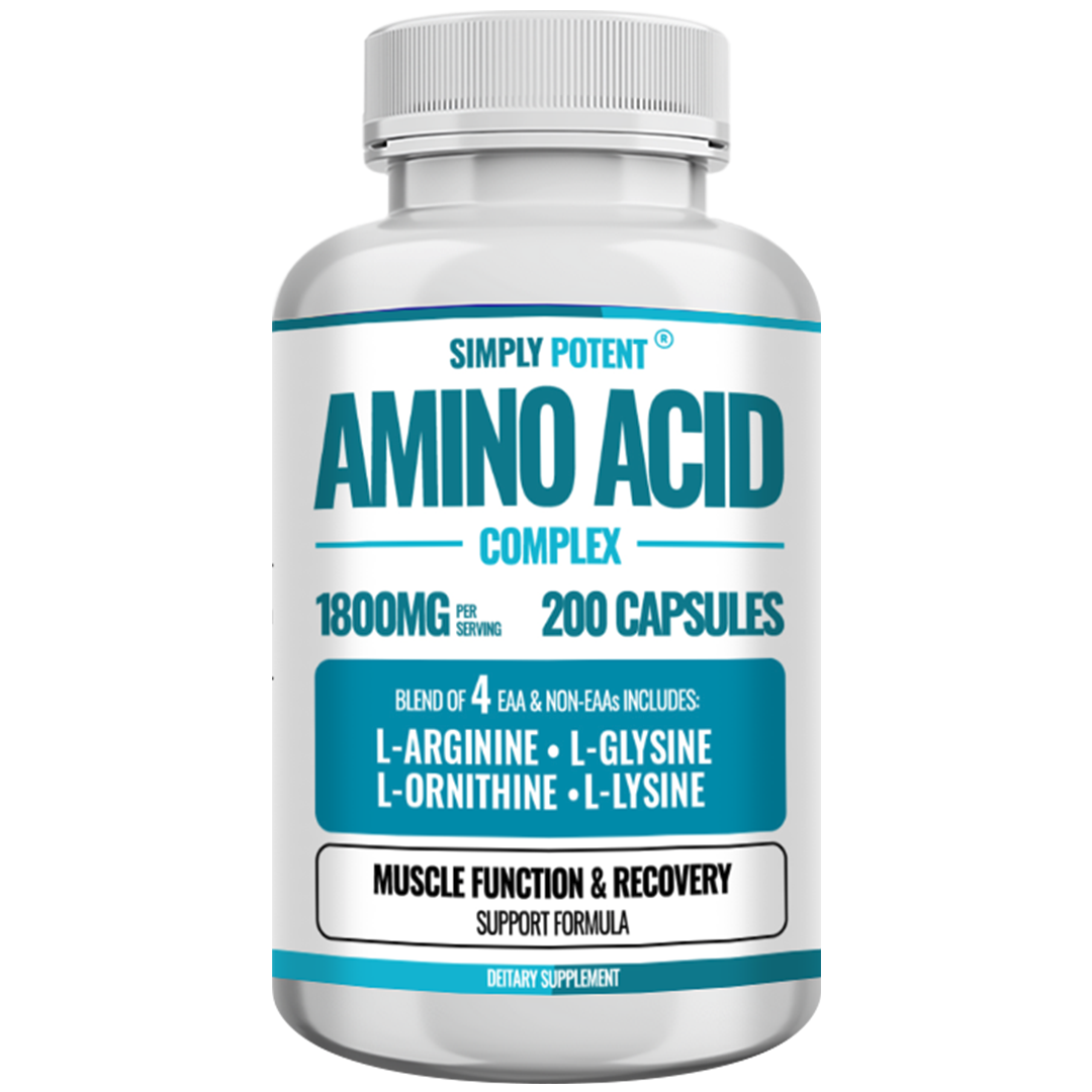 Amino Acid Complex 1800mg 200 Capsules, 4 Amino Acids LArginine L
