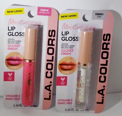 2 Type L.A. Colors Moisturizing Lip Gloss PARADISE PINK
